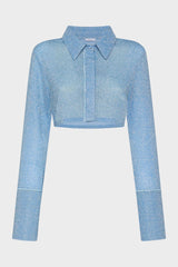 LUMIERE CROP SHIRT Crystal | قميص علوي نسائي