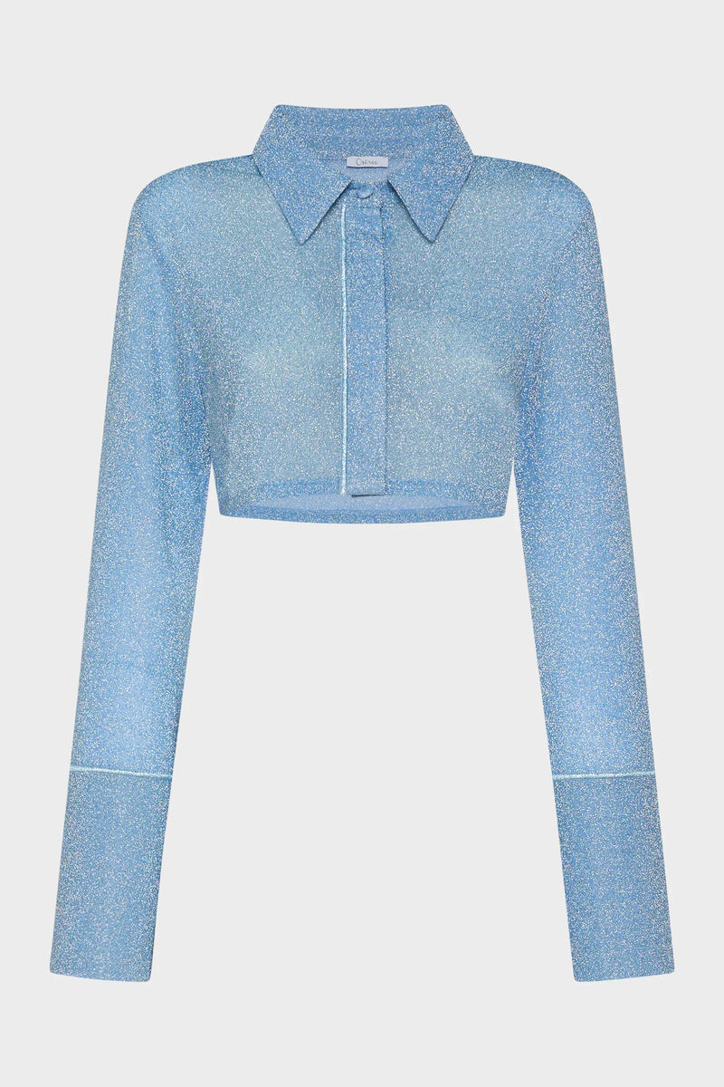 LUMIERE CROP SHIRT Crystal | قميص علوي نسائي