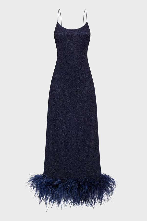 Oseree Lumière Plumage Slip Dress