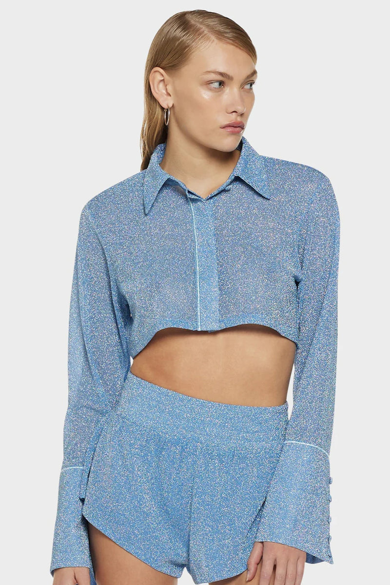 LUMIERE CROP SHIRT Crystal | قميص علوي نسائي