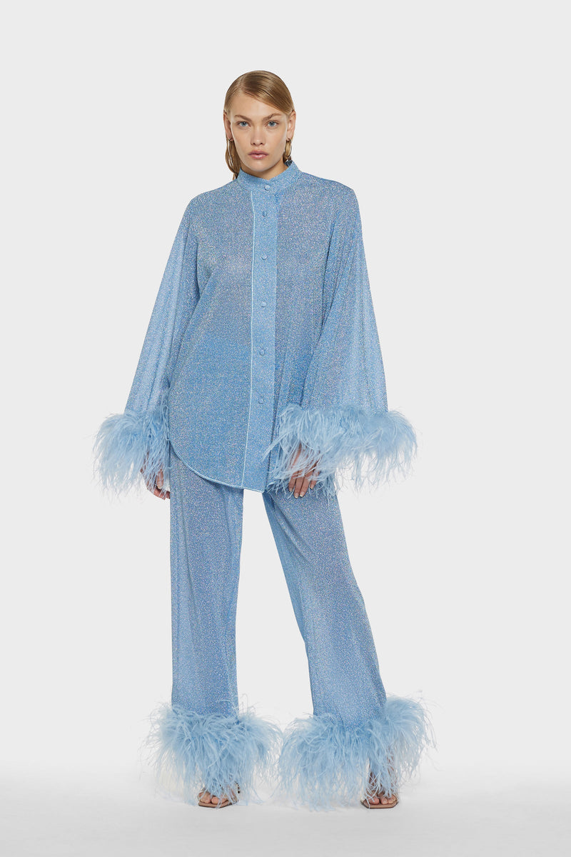 LUMIERE PLUMAGE LONG SHIRT Crystal | قميص علوي نسائي