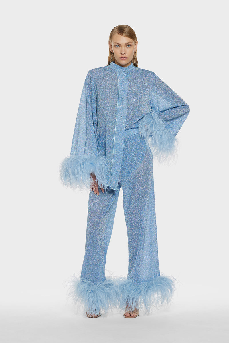 LUMIERE PLUMAGE LONG SHIRT Crystal | قميص علوي نسائي