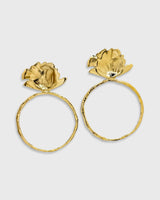 Thebes Handcrafted 24k Recycled Gold Floral Earrings – Elegant Parisian Design