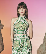 Palm Tree Crop Blouse Green | أعلى قميص المرأة