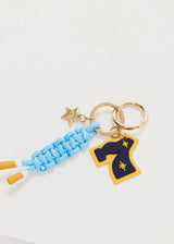 Chic Multi-Color Seven Keyring with Gold Star, Macrame Paracord & Lucky Charm
