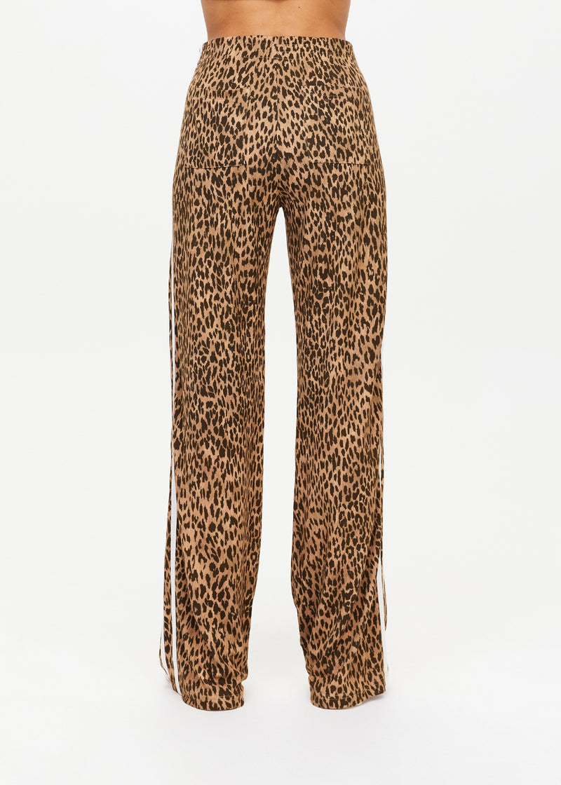 THE UPSIDE Leopard Panthera Jetset Pants: Slinky Viscose Blend, Straight Leg, Pockets