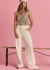 Bow N Arrow Nova Flare Pant, Neutral Jacquard Wide Leg