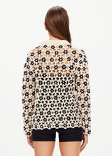 Luminary Malia Crochet Shirt - Natural Long Sleeve Cotton Top