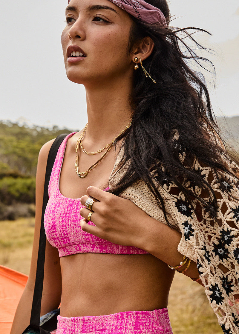 The Upside Nevada Scoop Neck Jasmine Bra - Rosa