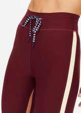 The Upside Trail 25" Maroon Midi Pant Drawcord Waist Leggings