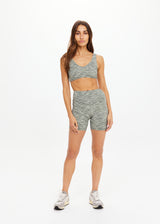 Women's Reversible Isaac Sports Bra - Green Marle, Soft & Supportive Fit