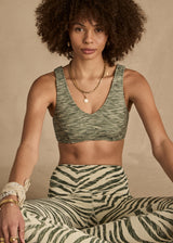 Women's Reversible Isaac Sports Bra - Green Marle, Soft & Supportive Fit