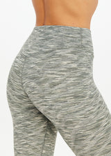 Versatile Reversible 25-Inch High-Rise Midi Pant Green Marle Performance Leggings
