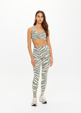 Versatile Reversible 25-Inch High-Rise Midi Pant Green Marle Performance Leggings