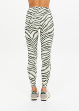 Versatile Reversible 25-Inch High-Rise Midi Pant Green Marle Performance Leggings