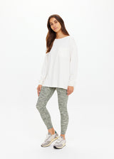 THE UPSIDE Women's Cream Recycled Cotton Soho Cara Relaxed Long Sleeve Top