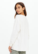 THE UPSIDE Women's Cream Recycled Cotton Soho Cara Relaxed Long Sleeve Top