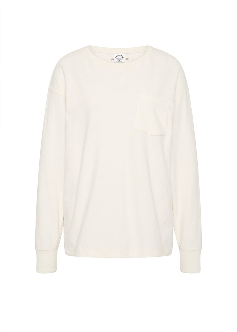 THE UPSIDE Women's Cream Recycled Cotton Soho Cara Relaxed Long Sleeve Top