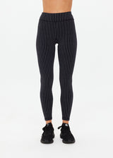 Zenith 25-Inch Jacquard Pinstripe Midi Pant for Yoga and Pilates
