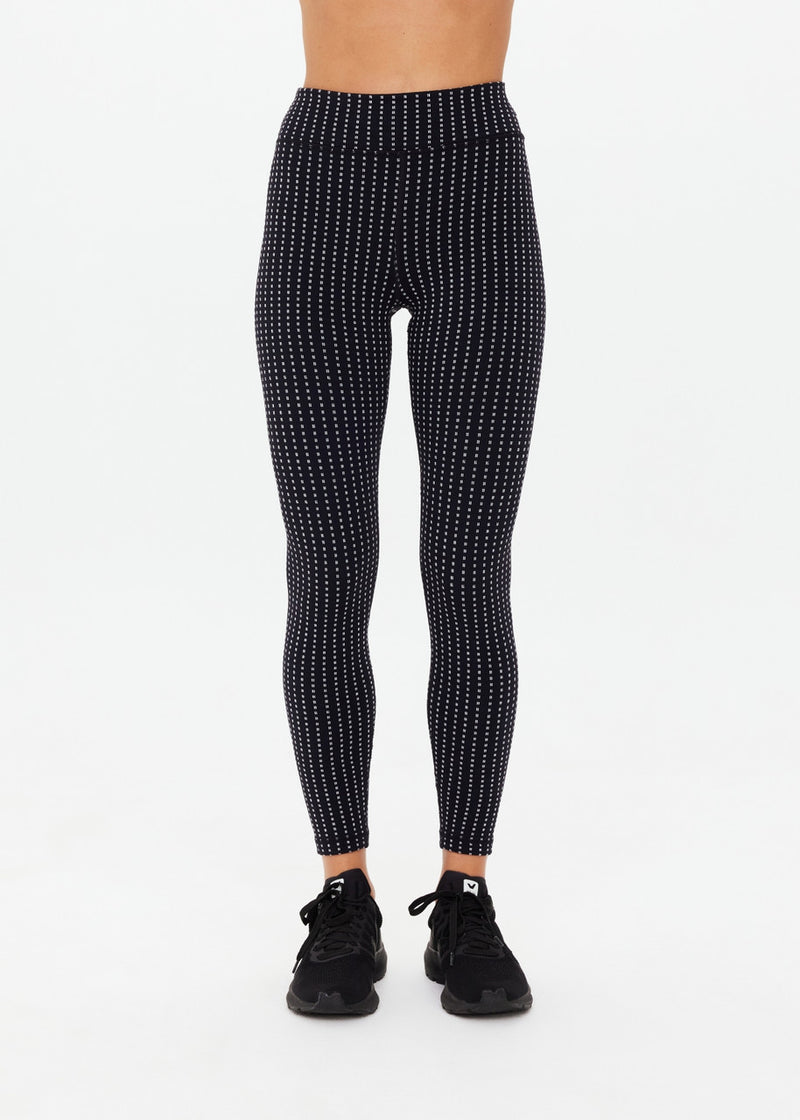 Zenith 25-Inch Jacquard Pinstripe Midi Pant for Yoga and Pilates
