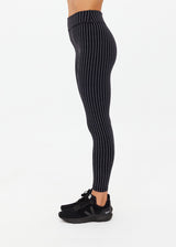Zenith 25-Inch Jacquard Pinstripe Midi Pant for Yoga and Pilates
