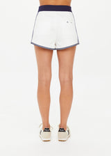 Premium Organic Cotton Racer Shorts: Vintage Style, Navy Belt, Striped Sides, Everyday Leisure