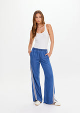 Women's Lykke Juliet Denim Chambray Low-Rise Pants with Mesh Side Stripe