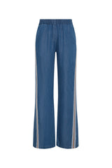 Women's Lykke Juliet Denim Chambray Low-Rise Pants with Mesh Side Stripe