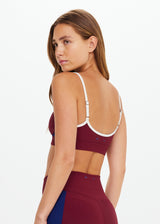The Upside Adesa Scoop Danni Bra: Chic Merlot Recycled Rib High-Impact Support