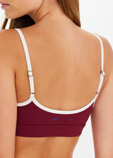 The Upside Adesa Scoop Danni Bra: Chic Merlot Recycled Rib High-Impact Support
