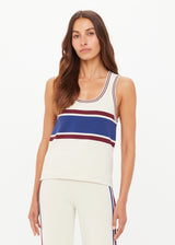 Women's Recycled Rib Knit Tank Top Adesa Vilde Creme Effortless Style