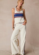 Women's Recycled Rib Knit Tank Top Adesa Vilde Creme Effortless Style