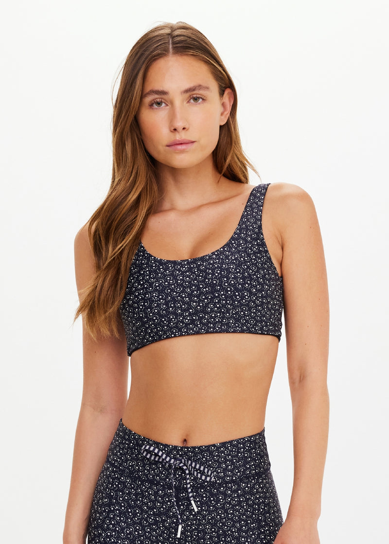Women's Recycled 'Starry Night' Harley Scoop Bra - Supportive Yoga & Pilates Top