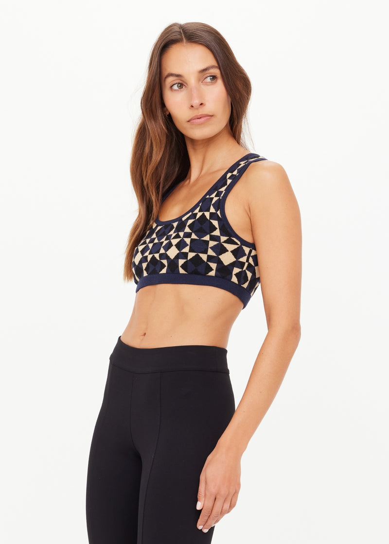 Women's Cosmo Alma Organic Cotton Knit Crop Top - Chic Geo Print