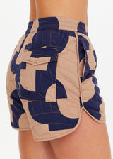 Women's Mirage Quilted Mika Patchwork Organic Cotton Shorts with Elastic Waistband