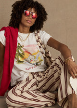 Women's Organic Cotton Creme Feeling Lucky Jodhi Tee - Classic Fit Everyday Graphic