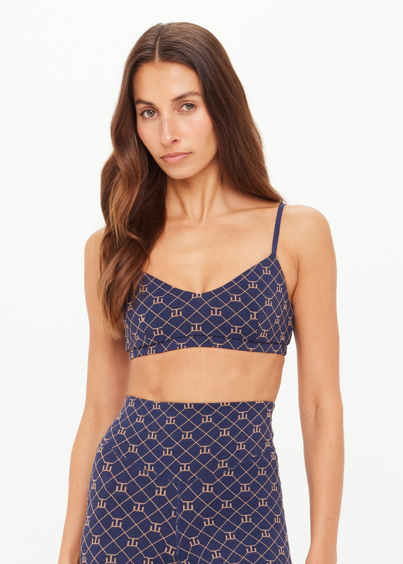 THE UPSIDE Ezra Ballet Bra Monogram Jacquard Supportive Fit Yoga Pilates