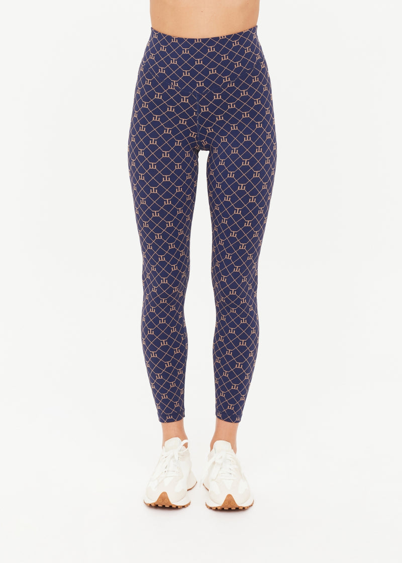THE UPSIDE Ezra Monogram Jacquard 25-inch High Midi Leggings - Supportive Fit