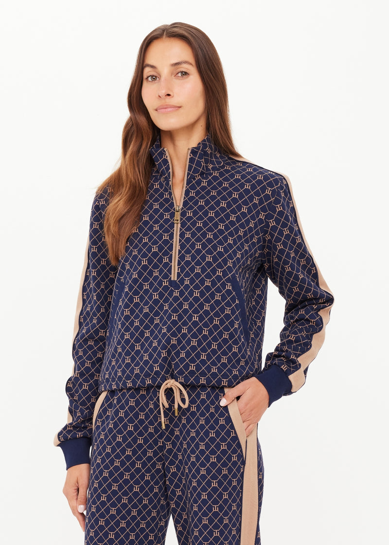 THE UPSIDE Ezra Morgan Monogram Quarter-Zip: Chic Comfort for the Modern Woman