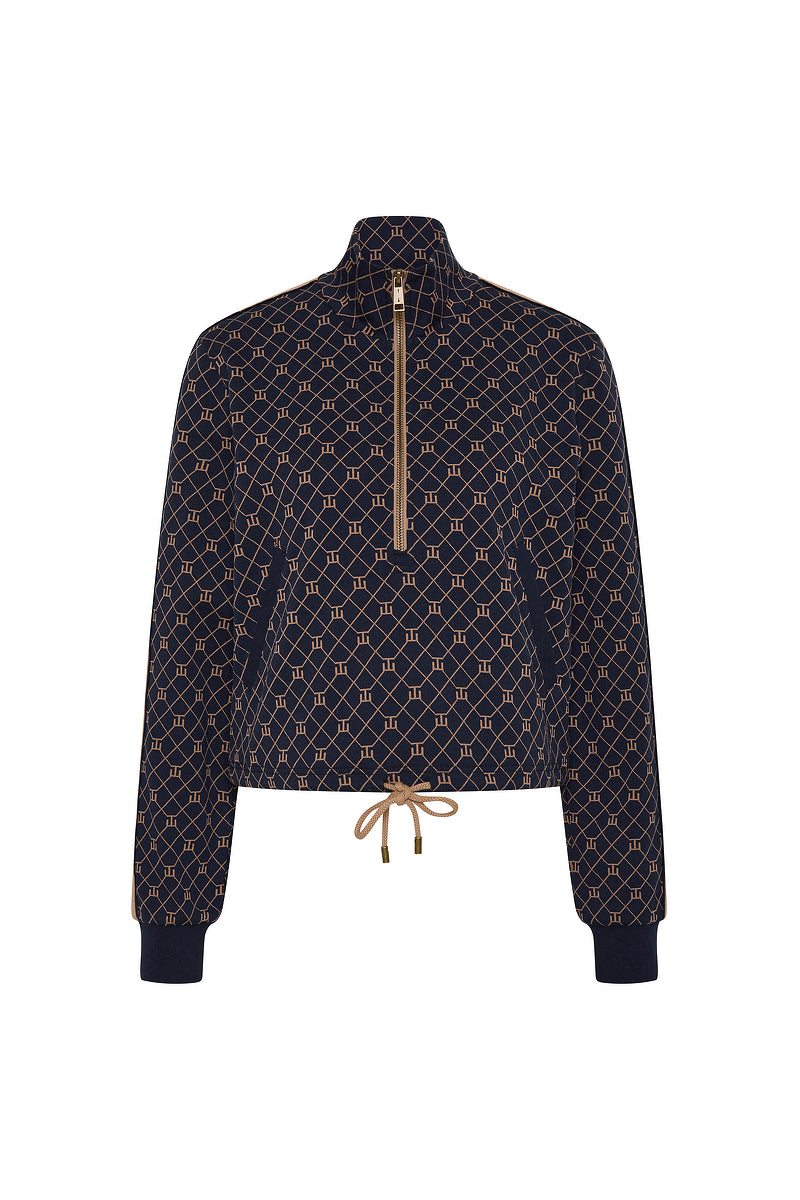 THE UPSIDE Ezra Morgan Monogram Quarter-Zip: Chic Comfort for the Modern Woman