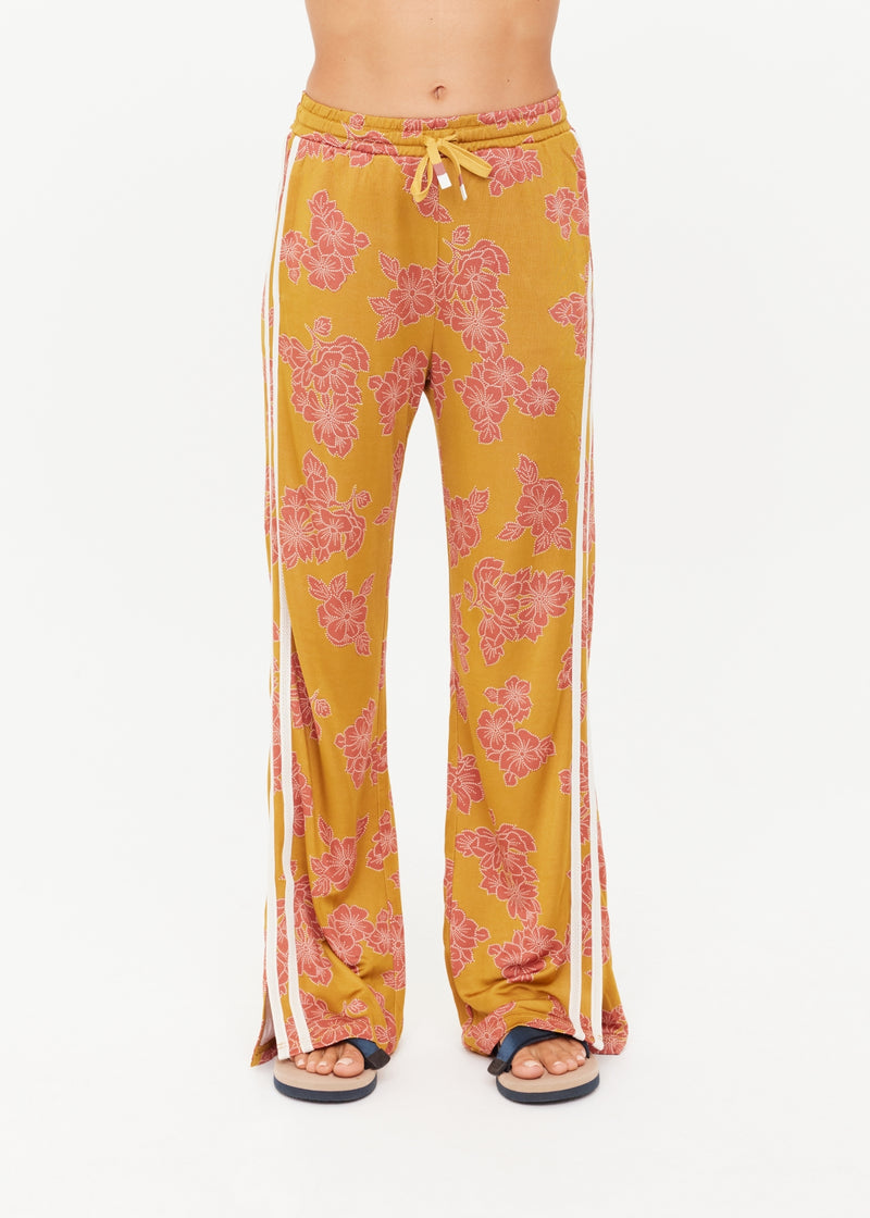 THE UPSIDE Women's Floral Batik Roma Pants - Comfortable Drawcord Waist Summer Activewear