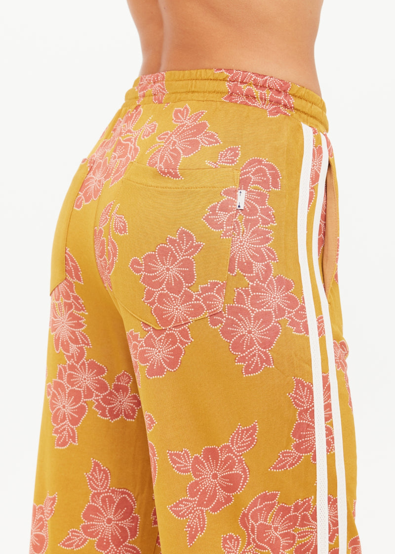 THE UPSIDE Women's Floral Batik Roma Pants - Comfortable Drawcord Waist Summer Activewear