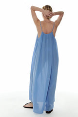 Apricot Blue Dress | فستان النوم - Maison Clad