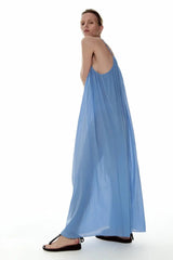 Apricot Blue Dress | فستان النوم - Maison Clad