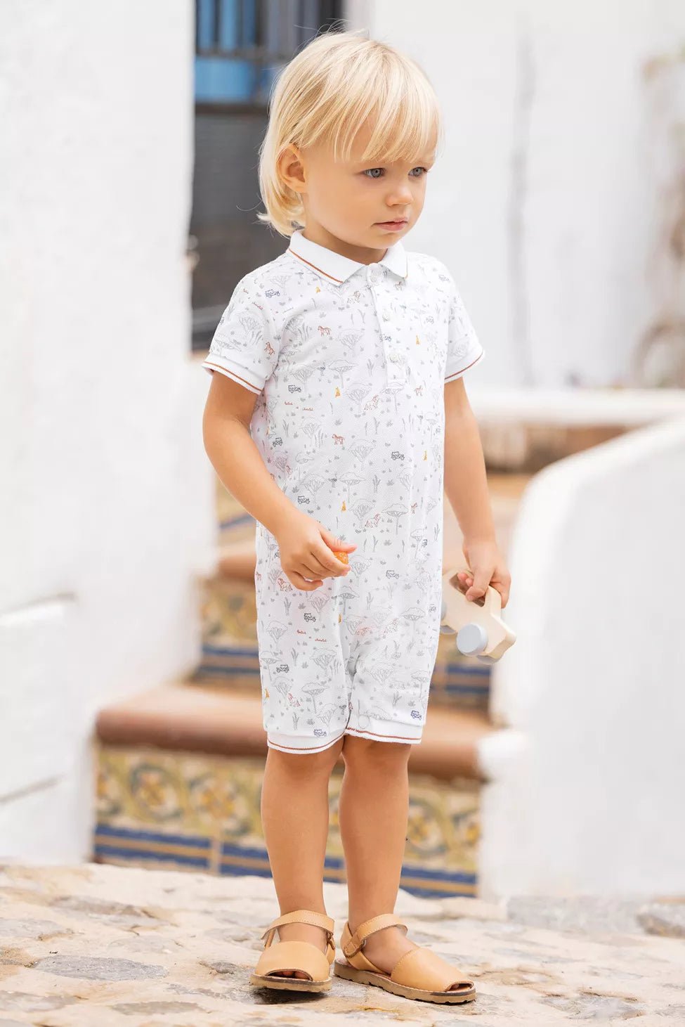 Baby Jumpsuit Explorateur - White | بذلة - Maison Clad