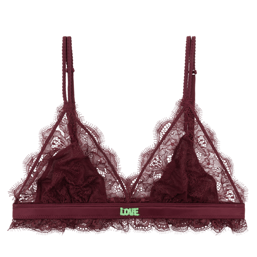 Bra Love Lace Burgundy - Love lace صدرية - Maison Clad