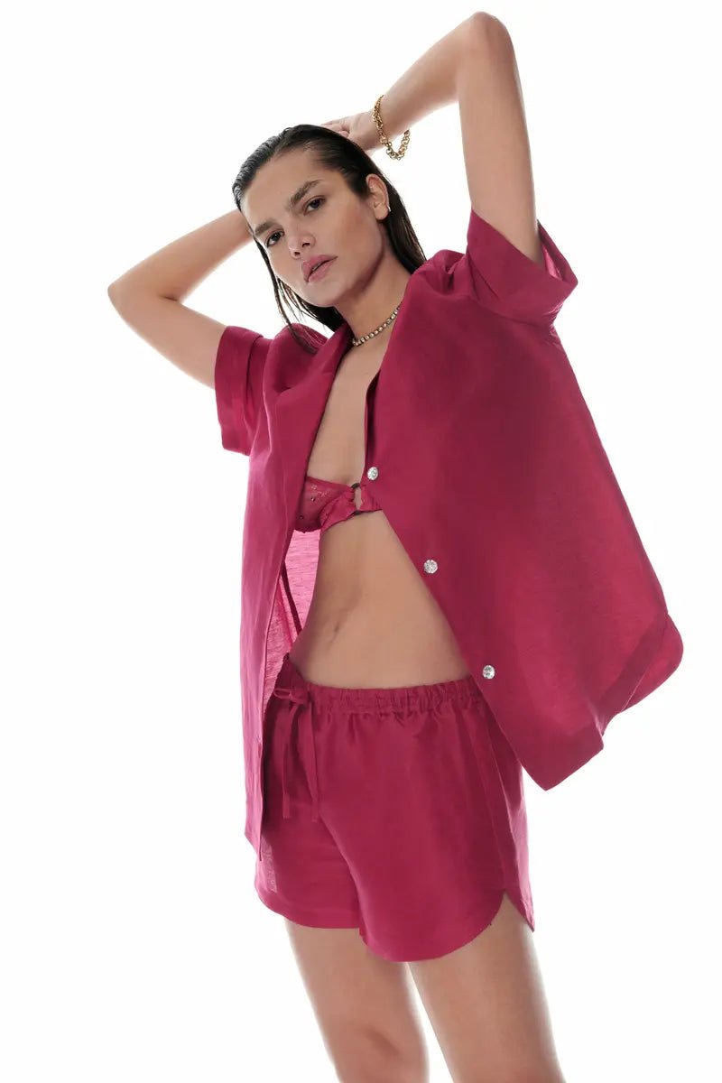 Bridget Hot Pink Shirt | توب ملابس داخلية - Maison Clad