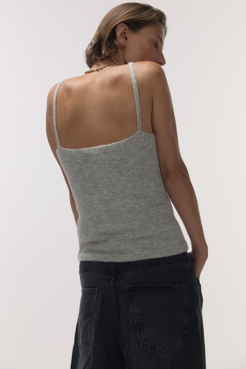 Camilla Grey Camisole Top | توب ملابس داخلية - Maison Clad