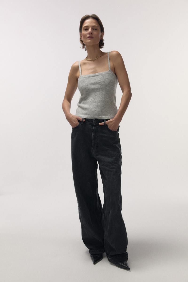 Camilla Grey Camisole Top | توب ملابس داخلية - Maison Clad