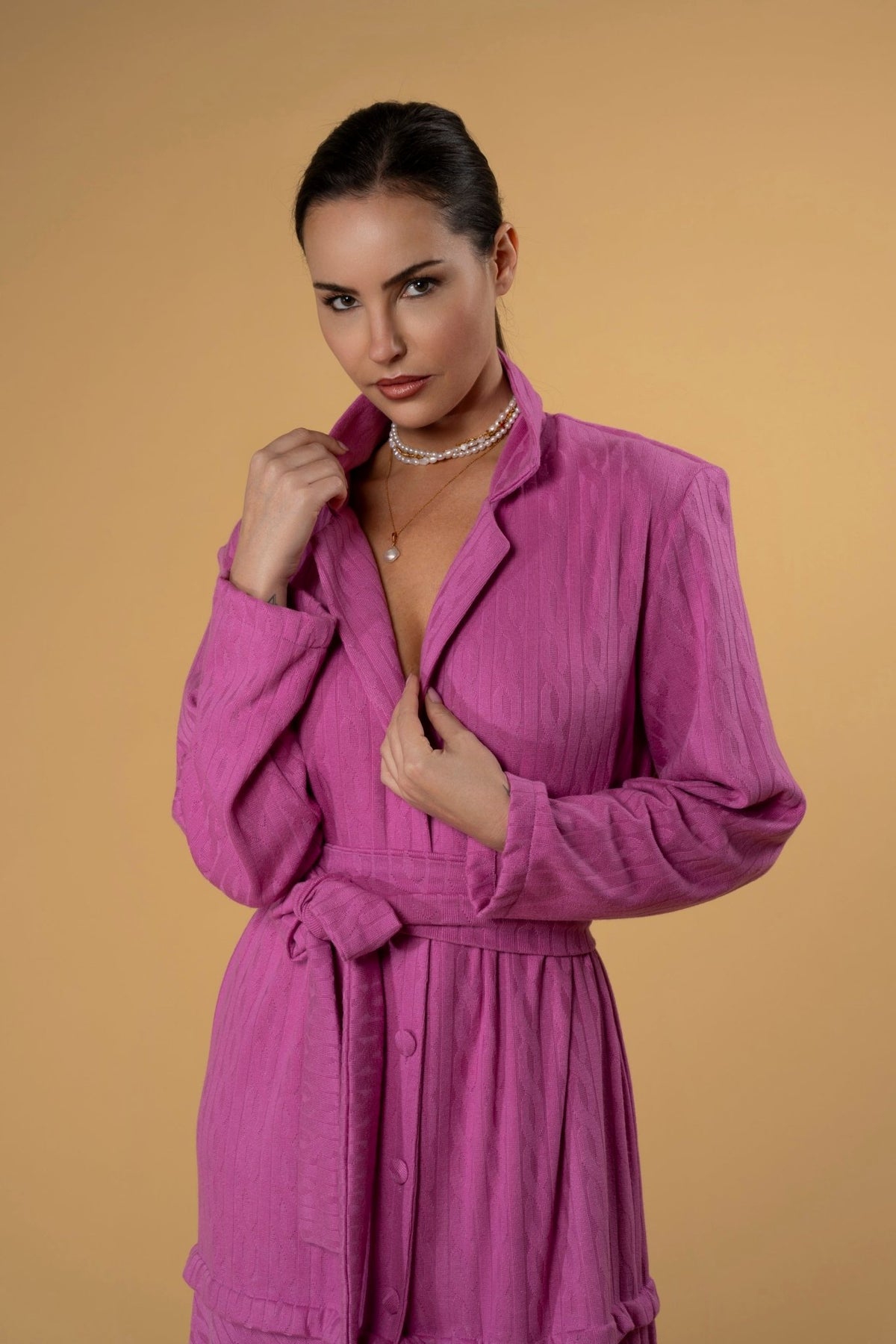 Charly Knit Dress l |فستان Charly Knit Pink - Maison Clad